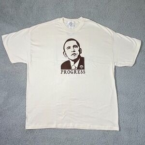 Harlem Underground President OBAMA T-Shirt Cotton Natural Men's Size 2XL VTG NWT